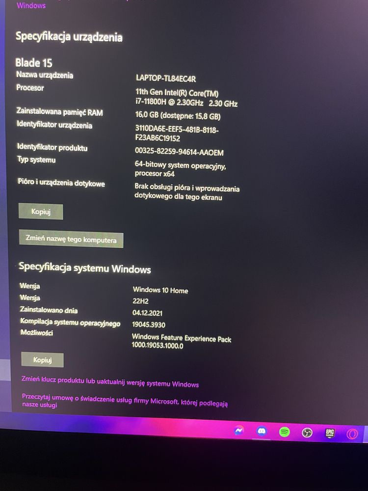 Razer Blade 15 laptop gamingowy