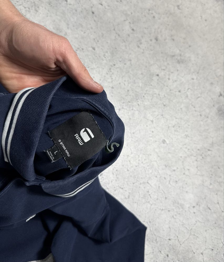 Футболка Поло G Star Raw Оригинал M-L Темно-Синяя
