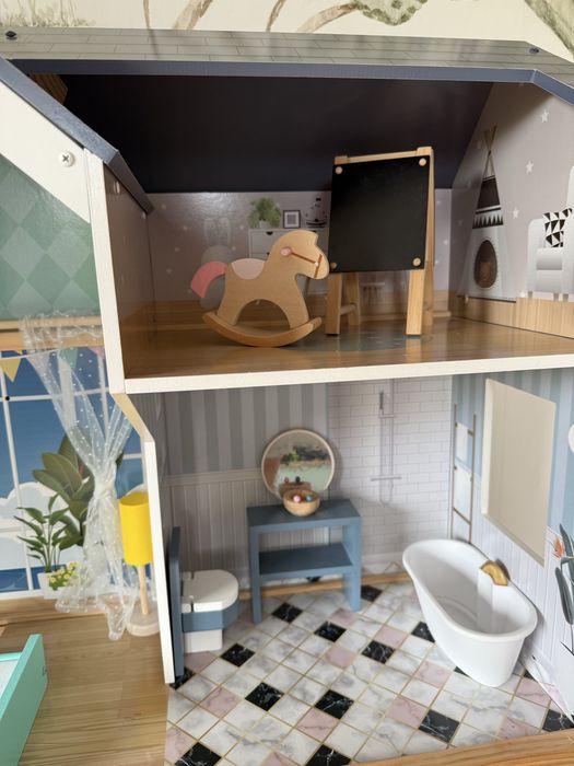 Duży Domek drewniany dla lalek , ecotoys, rezydencja maya
