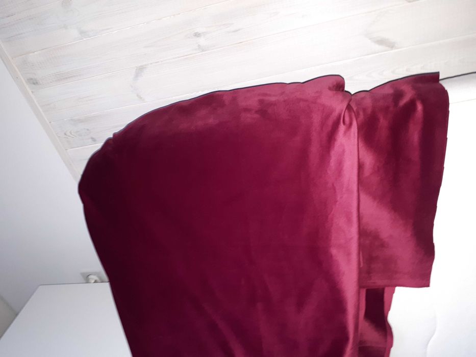 Materiał na zasłony welur burgund/biskupi nowy