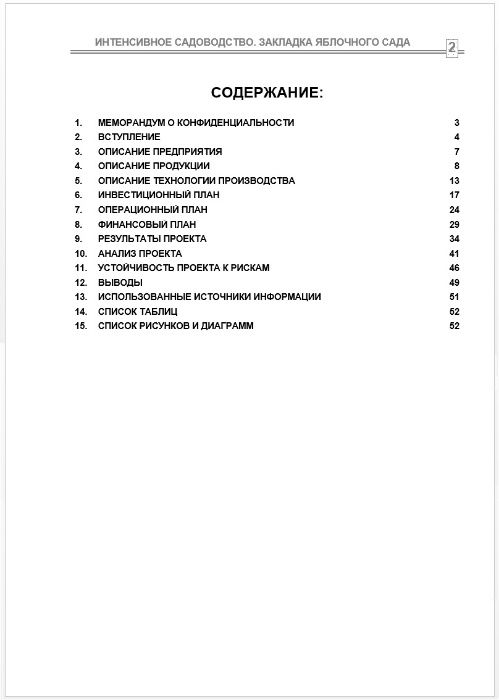Бизнес-план (ТЭО). Яблоневый сад. Выращивание яблок. Экономика