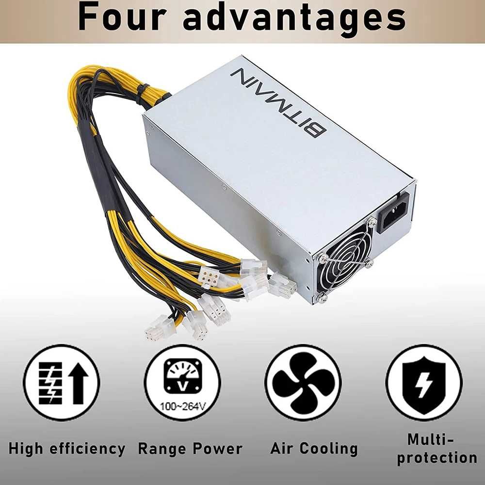 APW7 1800W-Fonte mineração PSU Bitmain Antminer S9/L3+/A6/A7/R4/S7/E9