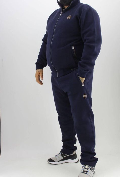Lux Чоловічий спортивний костюм батал 3XL,4XL,5XL,6XL чорний/синій