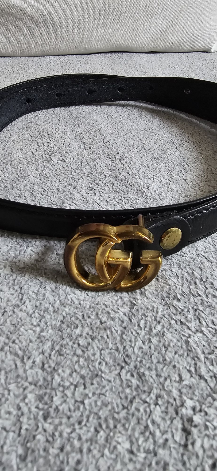 Pasek w stylu Gucci – czarny z klamrą GG