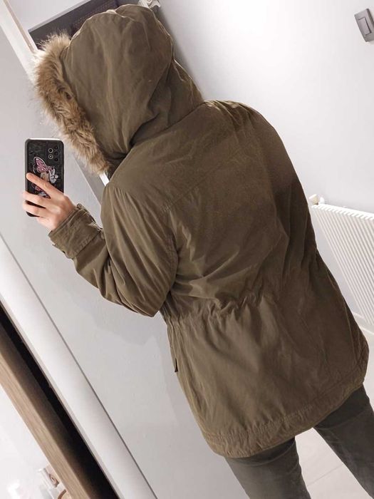 Kurtka z kapturem zimowa parka ocieplana L/xl