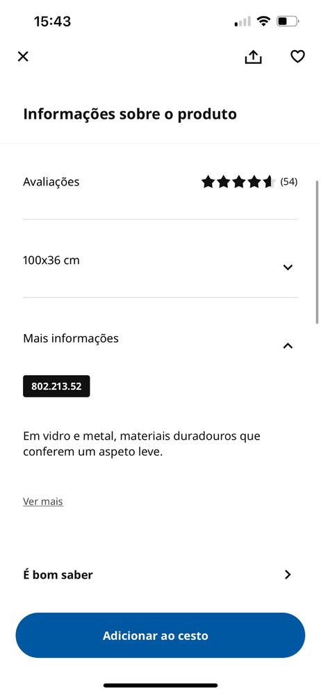 Mesa de vidro e metal em preto - IKEA