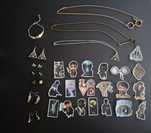 Harry Potter conjunto colares, brincos, pulseira e autocolantes - NOVO