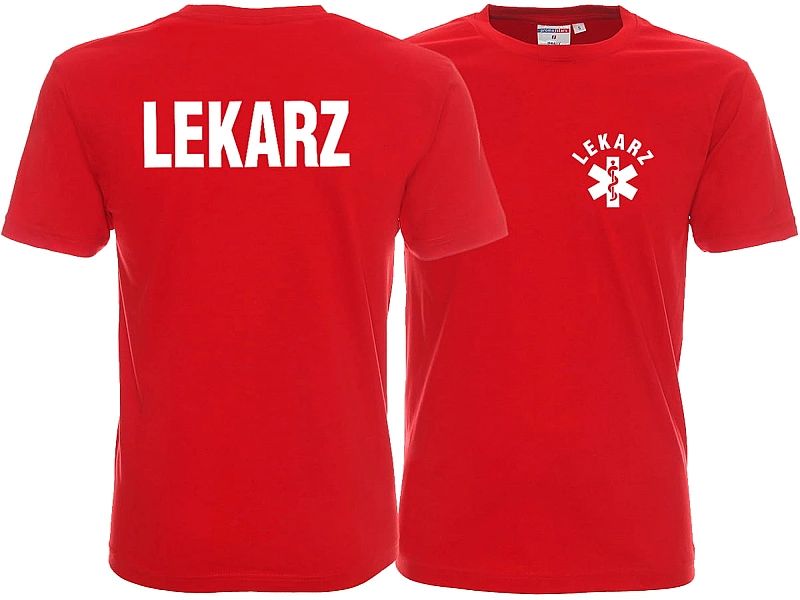 Koszulka męska LEKARZ czerwona (M)