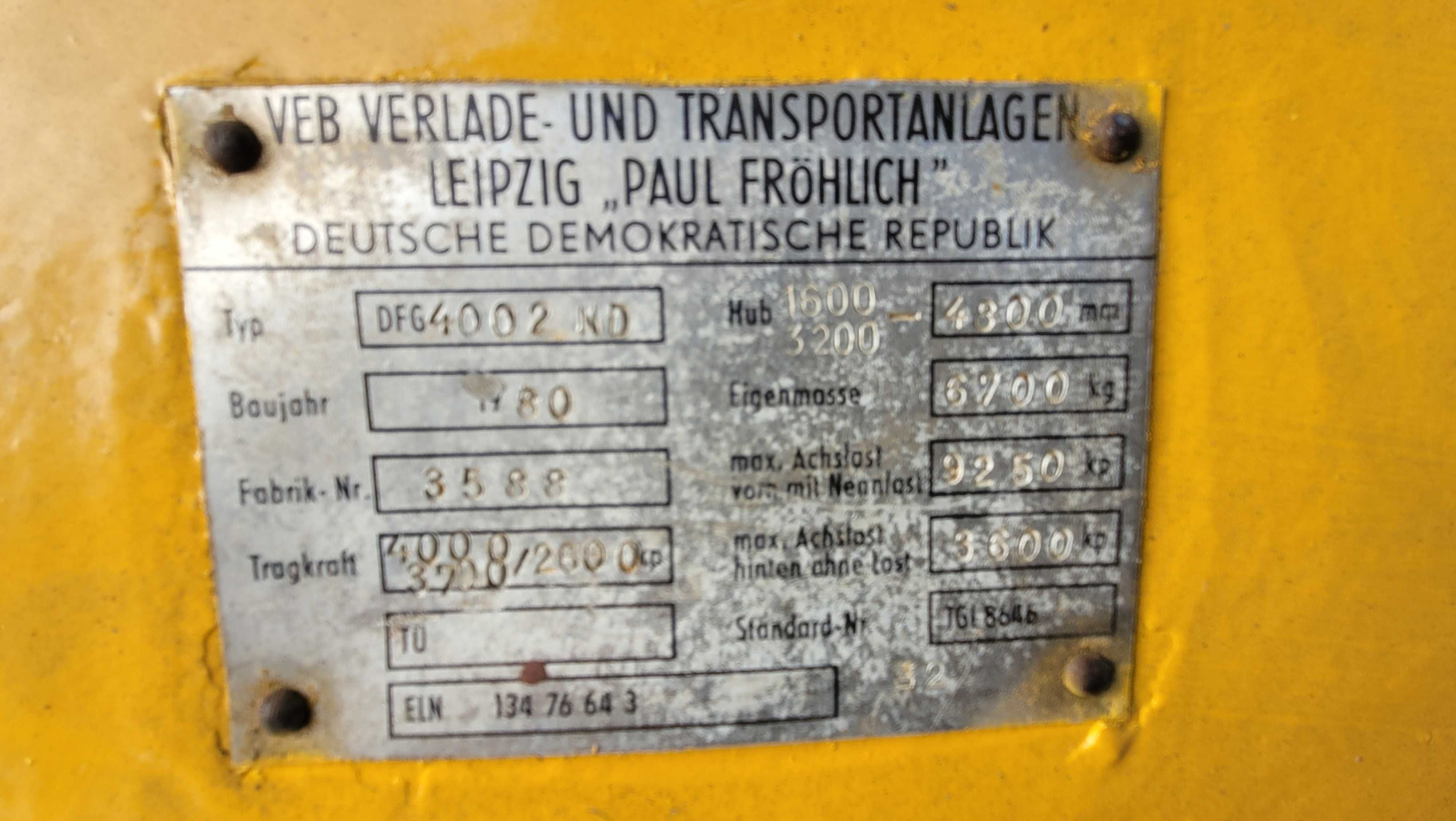 Wózek Widłowy Takraf DFG 4002 Diesel 5Ton, bliźniak zamiana