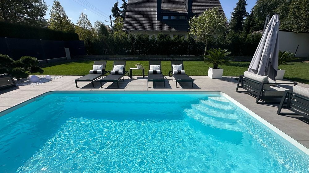 Basen ogrodowy poliestrowy z laminatu 6.2x3,25x1,55 ZESTAW