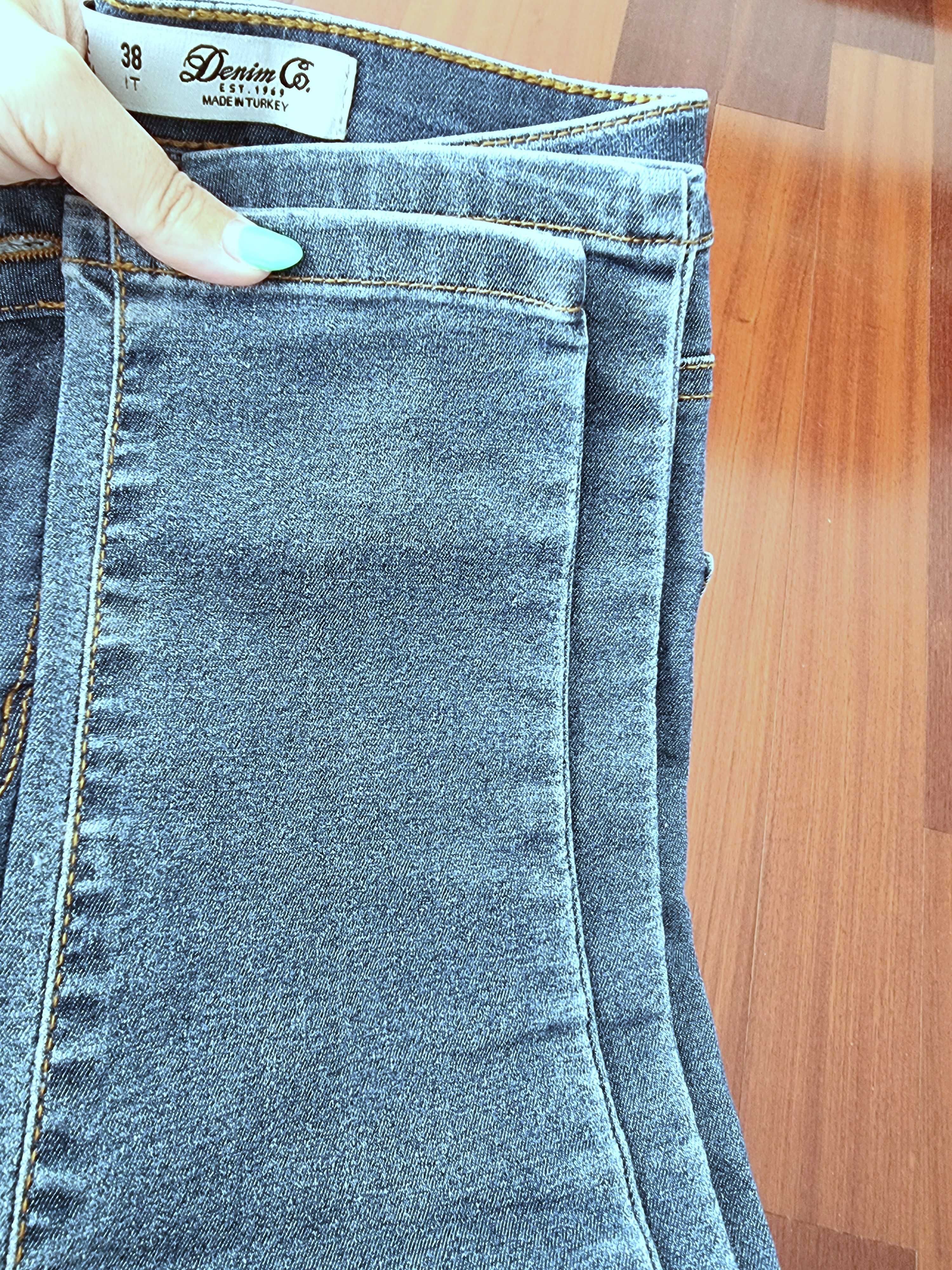 Calças/ jeggings de ganga justos e de cintura subida Primark, tam 34