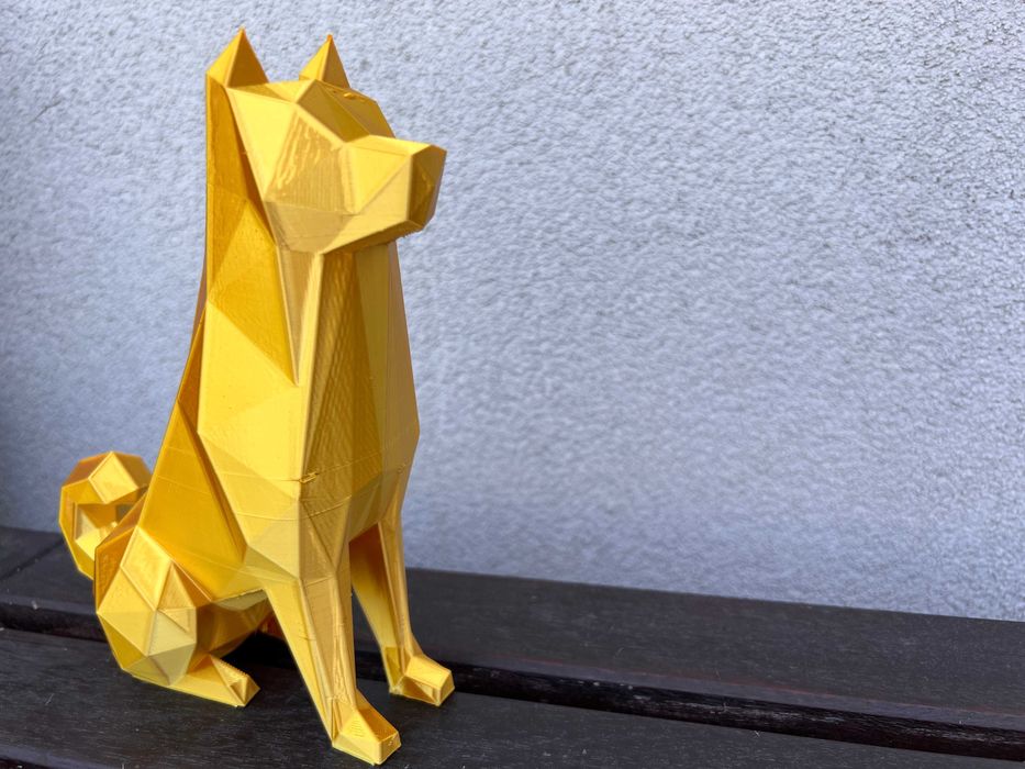 Akita Statuetka figurka psa Low Poli druk 3d PLA biały