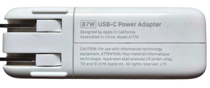 Apple адаптер живлення A1719  (20.4V 4.3A) 87W Type-C