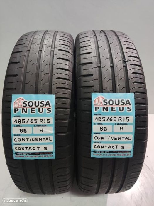 2 pneus semi novos 185-65r15 continental - oferta dos portes