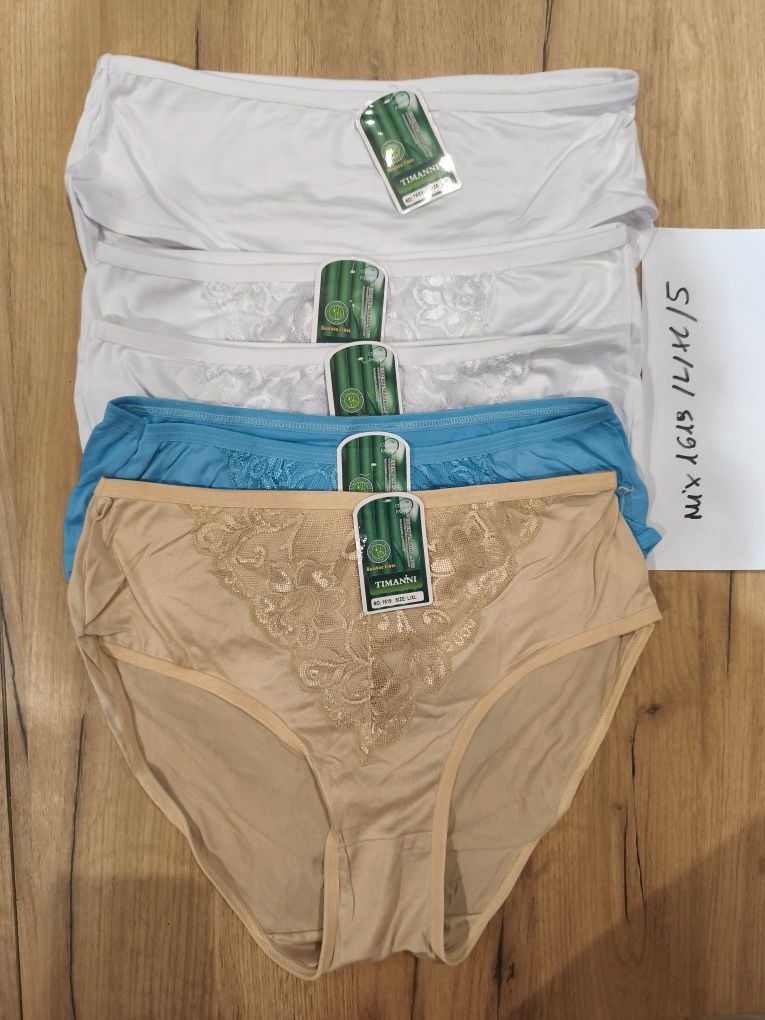 Majtki damskie bambusowe NOWE figi rozmiar L/XL x 5 sztuk