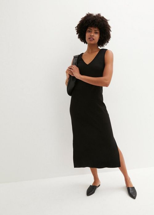 B.P.C sukienka midi czarna z wycięciami na plecach ^52/54