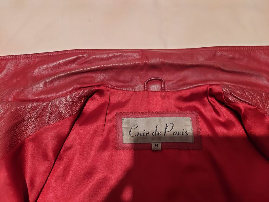 Casaca Bordeaux de pele da Cuir de Paris, tamanho S