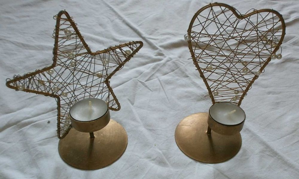 2 Świąteczne Świeczniki na małe Świeczki + Gratis.