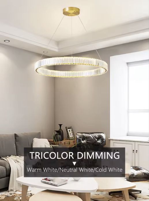 Elegancki Kryształowy Żyrandol LED 2 Okręgi