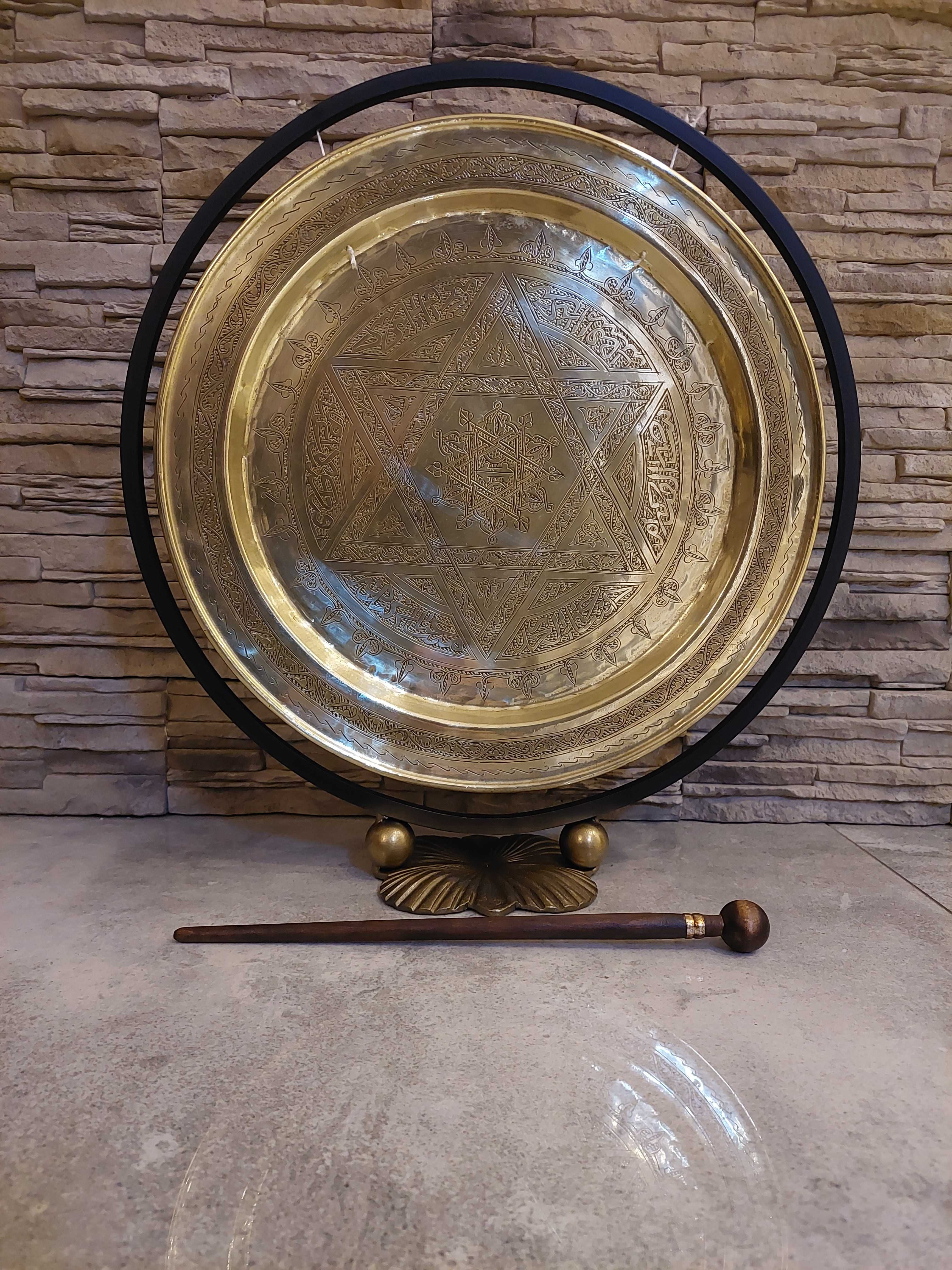 Gong mosiężny, dzwon, duży gong, ciekawy przedmiot