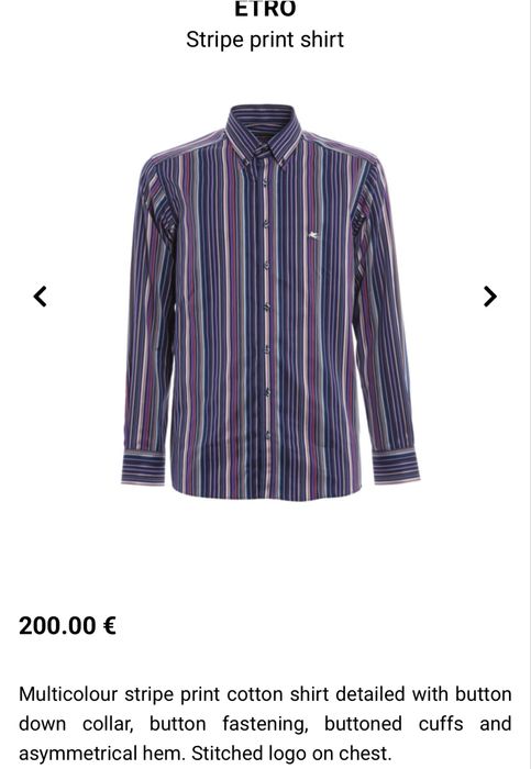 Сорочка Etro made in Italy оригінал, розмір XL