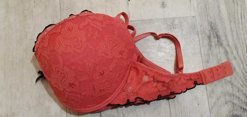 Uroczy biustonosz stanik z falbanką koronka 75C H&M push up