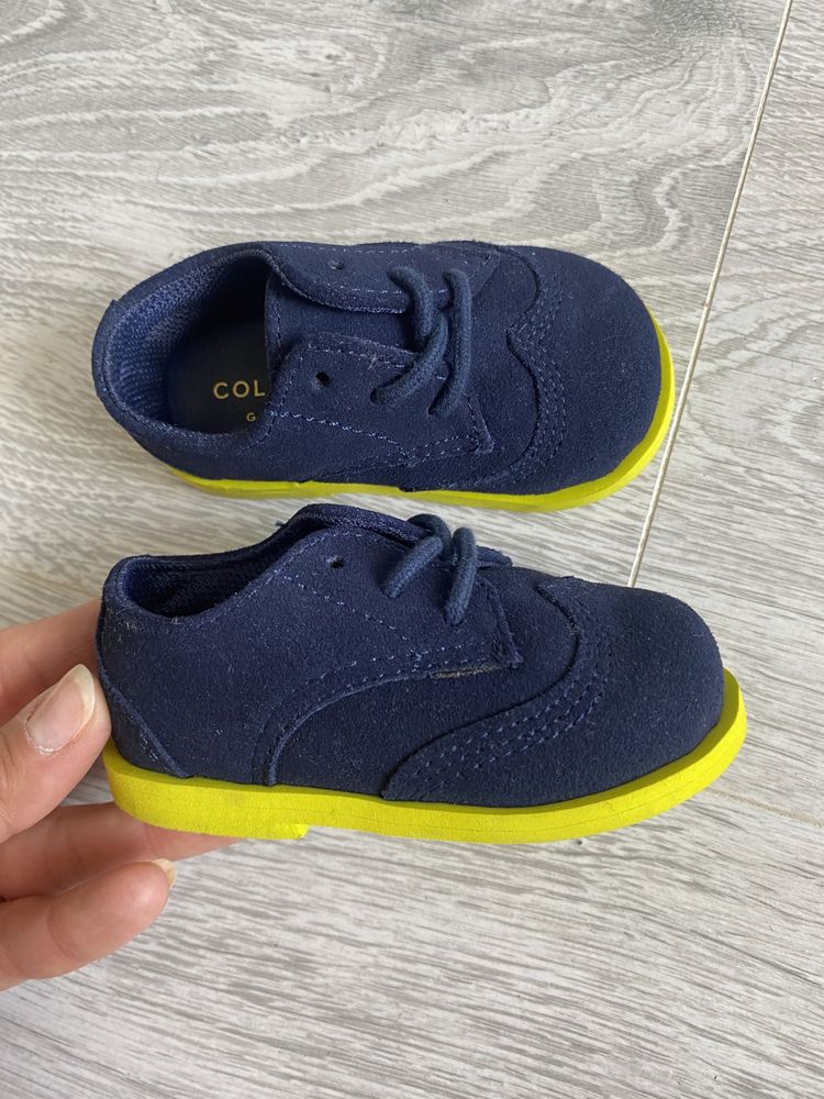 Nowe niechodki mokasyny granatowe zamszowe 18 neonowe Cole Haan