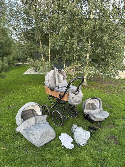 Wózek viko wiklinowy 3w1