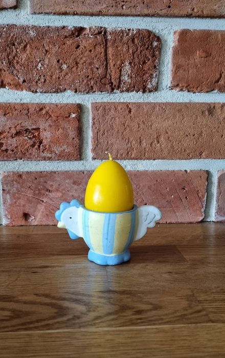 Wielkanocny świecznik KURKA ze świeczką JAJKO