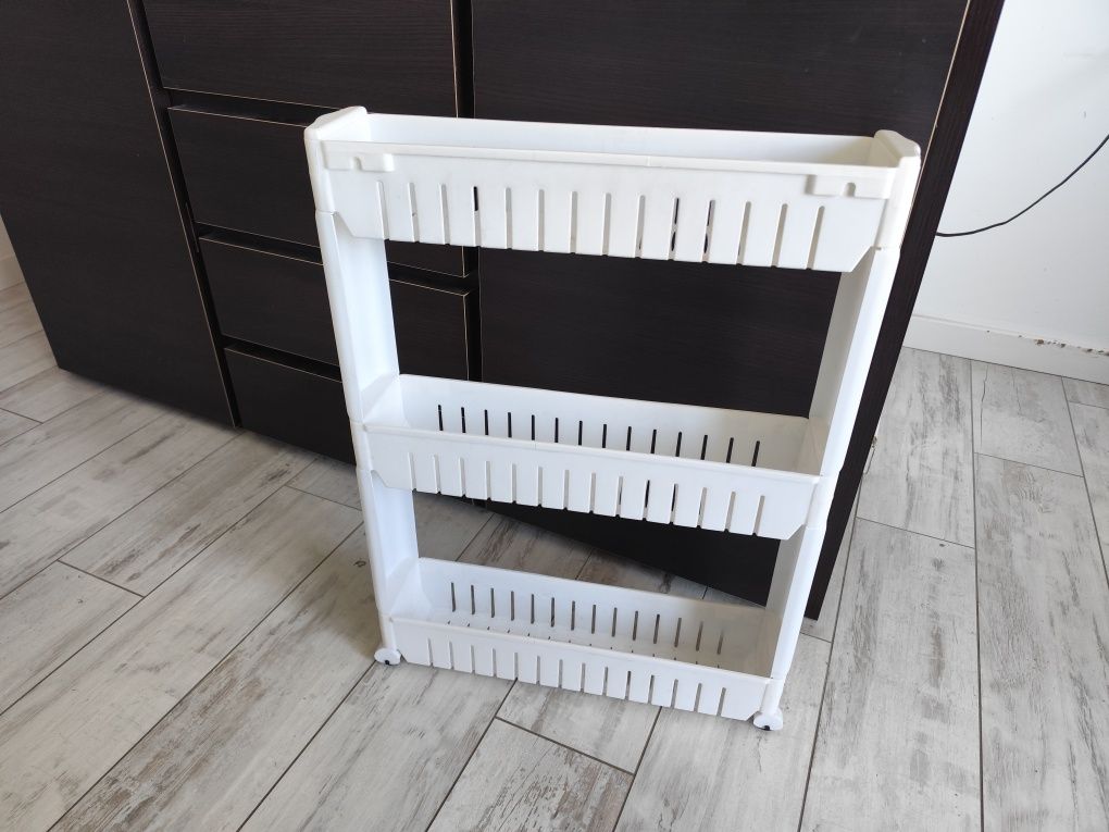 Regał plastikowy na kółkach 3 półki – łazienka, kuchnia, balkon !