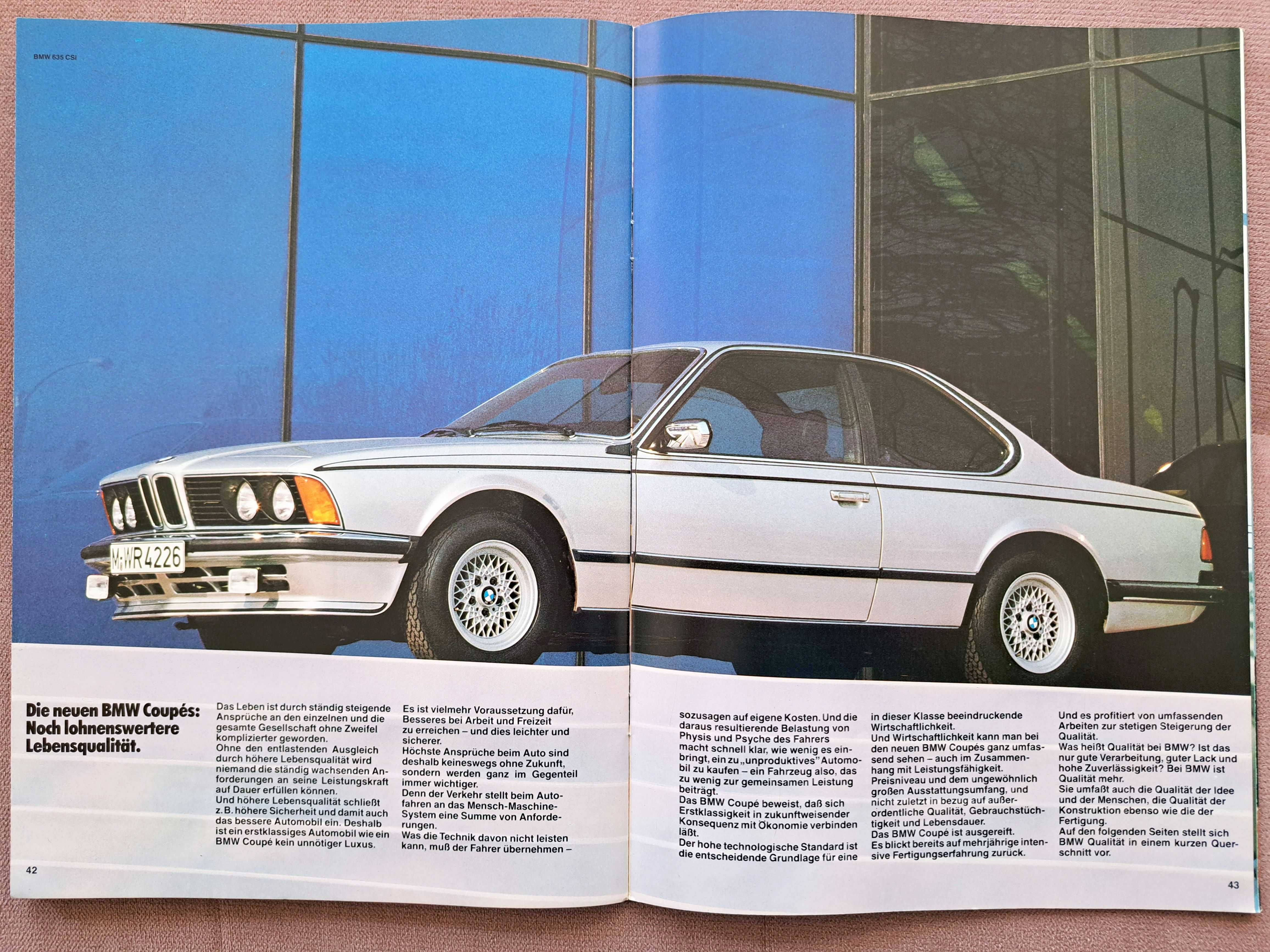 BMW 6 E24 1982 (628 CSi & 635 CSi) prospekt 54 strony stan BDB- (2nd)