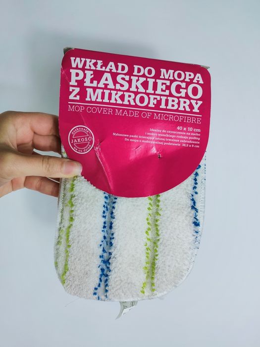 NOWY wkład do mopa płaskiego z mikrofibry 40 x 10 cm ; mop cover