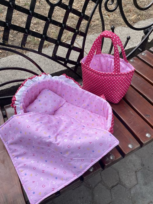 На подарунок! Колиска сумка для ляльки 30-35 см люлька ліжечко