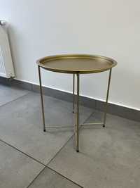 Okrągły metalowy złoty stolik stan idealny