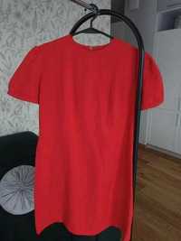 Czerwona, taliowana sukienka koktajlowa retro