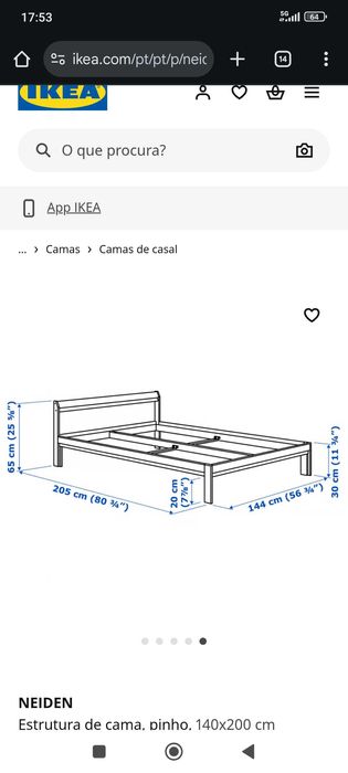 Cama IKEA neiden e colchão