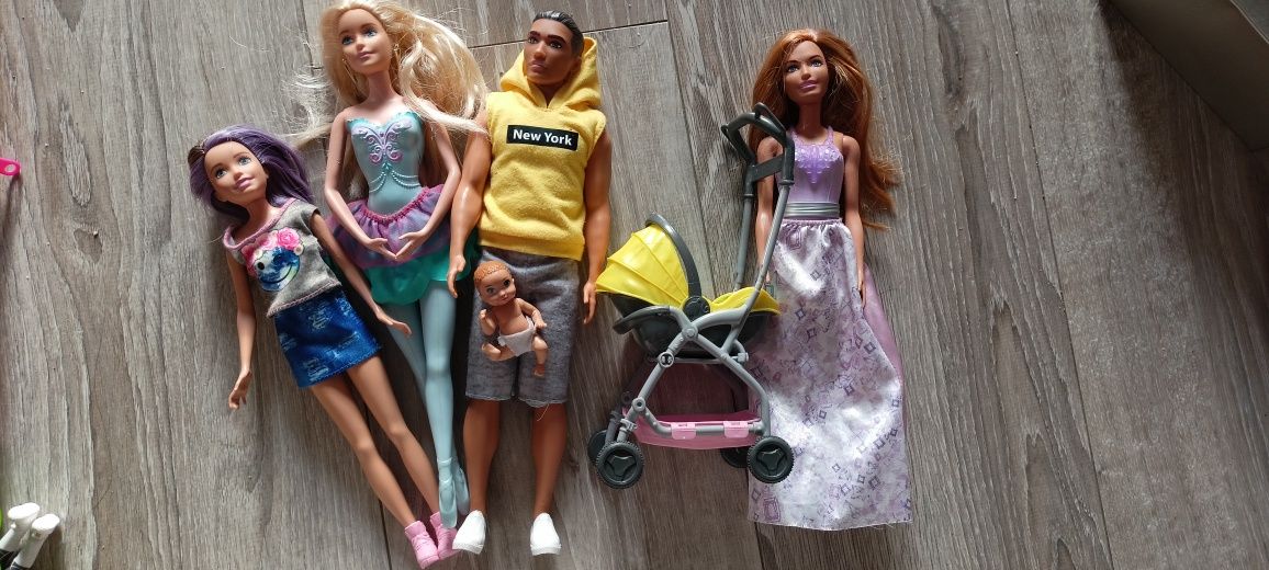 Zestaw lalek Barbie skipper Ken dzidziuś wózek