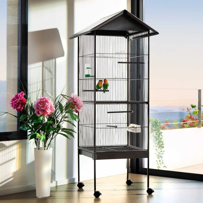 NOVO - Gaiola para pássaros com rodas, para aves, canários, periquitos