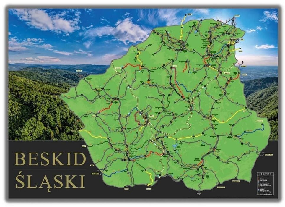 Mapa Zdrapka Beskid Śląski Motyw Górski
