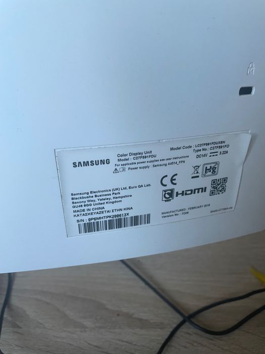 Monitor Samsung 27” Curved Full HD – C27F591FDU