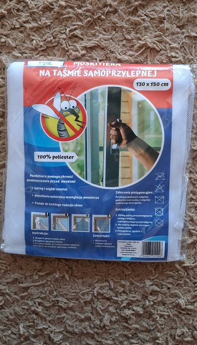 Moskitiera okienna na okno 130x150 biała