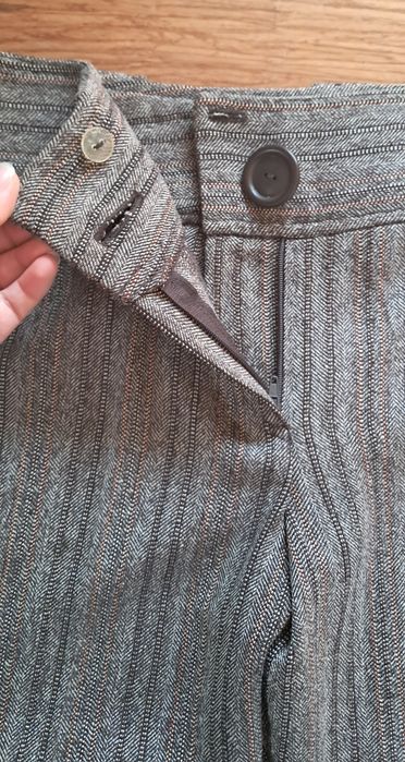 Spodnie garniturowe krótkie 3/4 w paski