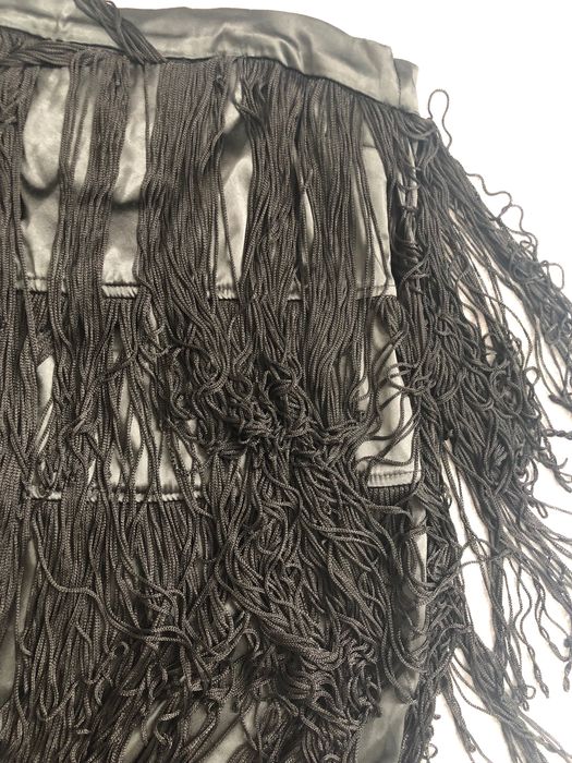 FRĘDZLE SUKIENKA sylwestrowa UNIKAT ozdobne frędzle czarna r. M, suwak