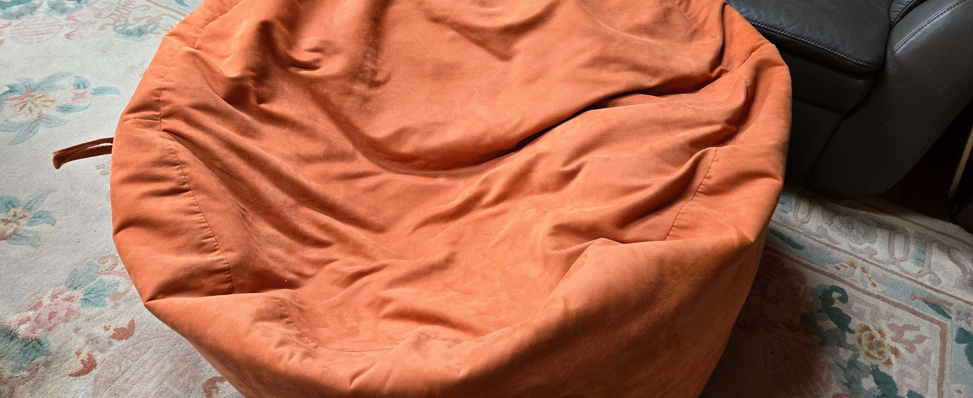 Wielka pufa Fotel BIG Welur Idealny Stan Ładny kolor  + Gratis