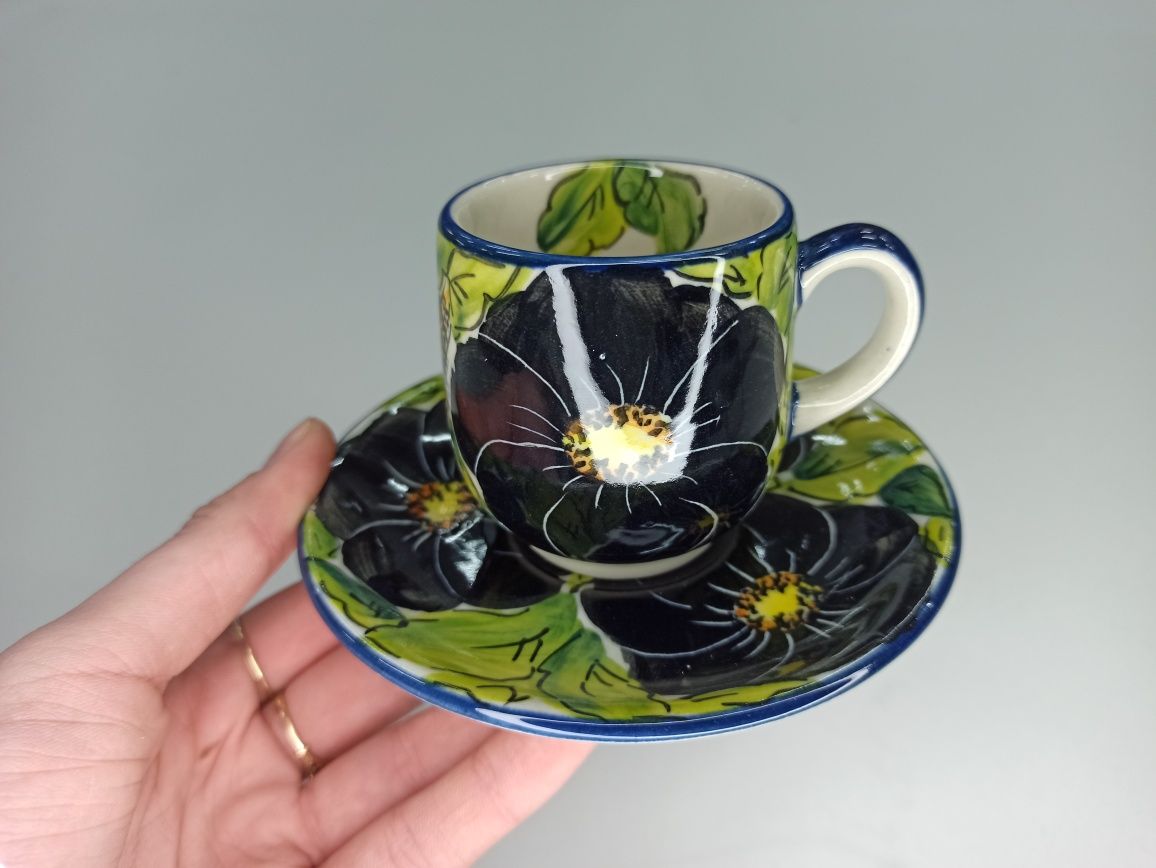Filiżanka espresso ze spodkiem Ceramika Bolesławiec