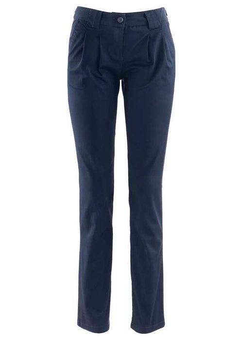 BPC damskie spodnie CHINO ze stretchem r.36/38 granatowe bawełna BDB+
