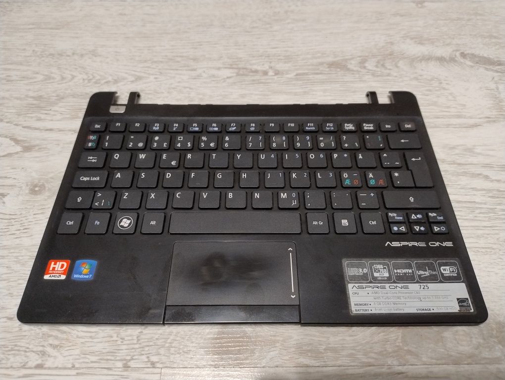 Sprawna Klawiatura z Touchpadem Netbook Acer Aspire One 725