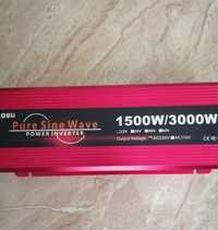 Инвертор 1500/3000W 12-220 чистый синус.