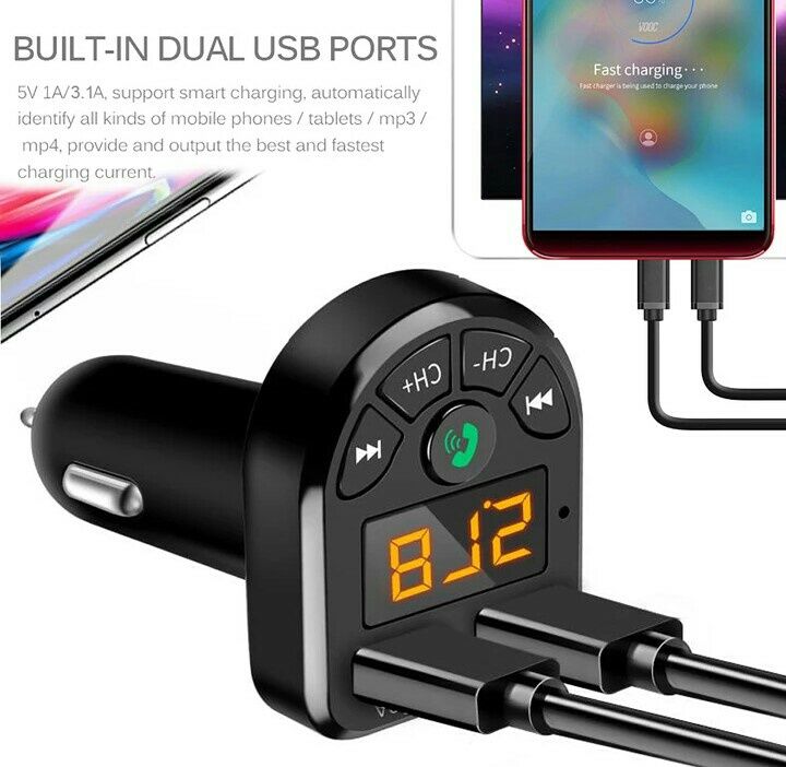 Carregador USB Bluetooth carro