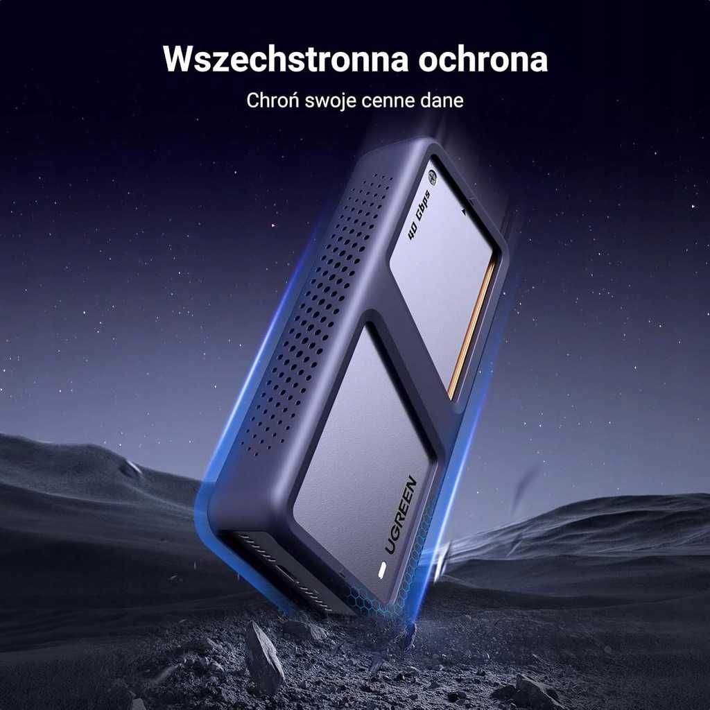 UGREEN 15976 Obudowa 40 Gbps M2 SSD, USB M2 SSD, wydajne chłodzenie
